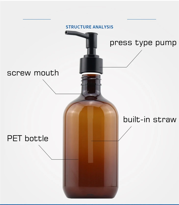 16oz Plastic Bottle With Pump For Cosmetic