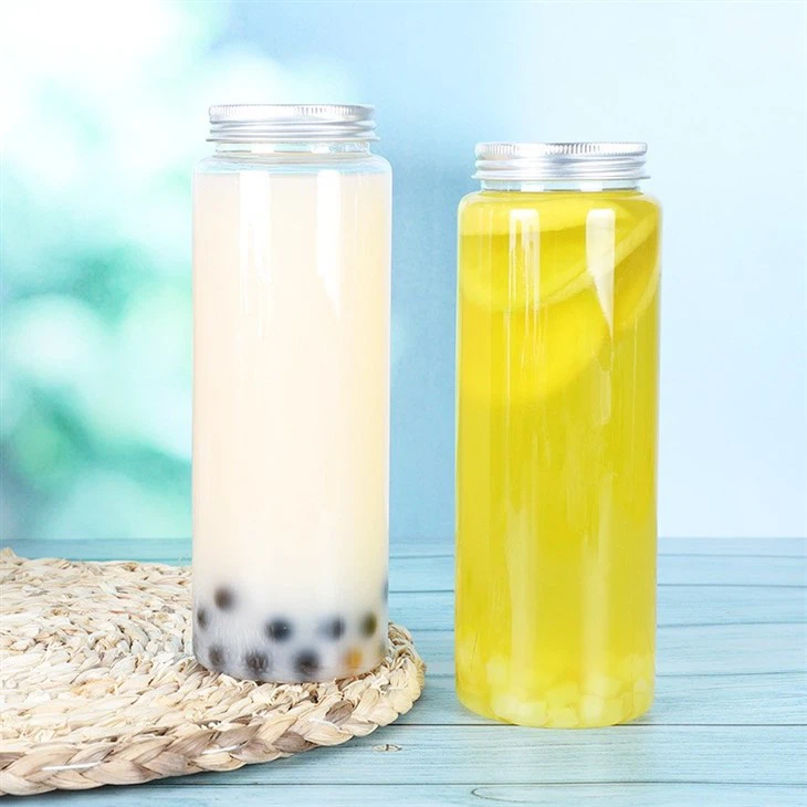 BPA Free Plastic Round Beverage Bottle With Straw Cap