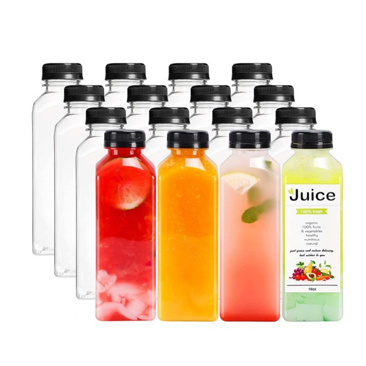 Pet Beverage Juice Bottle Square Juice Bottle high quality